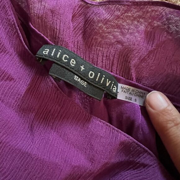 Alice + Olivia purple silk blouse small - Picture 6 of 7
